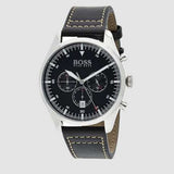 Buy Shop Hugo Boss Pioneer Chronograph Black Dial Black Leather Strap Watch For Men - 1513708 USA Online