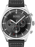 Buy Shop Hugo Boss Pioneer Chronograph Black Dial Black Leather Strap Watch For Men - 1513708 USA Online