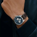 Buy Shop Hugo Boss Pioneer Chronograph Blue Dial Brown Leather Strap Watch For Men - 1513709 USA Online