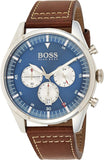 Buy Shop Hugo Boss Pioneer Chronograph Blue Dial Brown Leather Strap Watch For Men - 1513709 USA Online