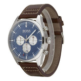 Buy Shop Hugo Boss Pioneer Chronograph Blue Dial Brown Leather Strap Watch For Men - 1513709 USA Online