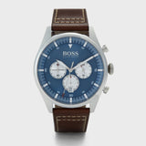Buy Shop Hugo Boss Pioneer Chronograph Blue Dial Brown Leather Strap Watch For Men - 1513709 USA Online