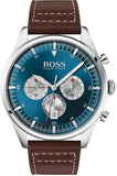 Buy Shop Hugo Boss Pioneer Chronograph Blue Dial Brown Leather Strap Watch For Men - 1513709 USA Online