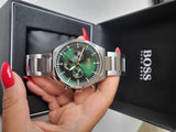 Buy Shop Hugo Boss Pioneer Green Dial Silver Steel Strap Watch for Men - 1513868 USA Online