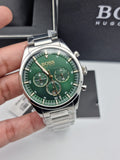 Buy Shop Hugo Boss Pioneer Green Dial Silver Steel Strap Watch for Men - 1513868 USA Online