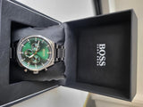 Buy Shop Hugo Boss Pioneer Green Dial Silver Steel Strap Watch for Men - 1513868 USA Online