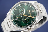 Buy Shop Hugo Boss Pioneer Green Dial Silver Steel Strap Watch for Men - 1513868 USA Online