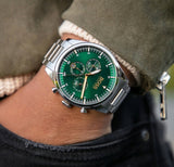 Buy Shop Hugo Boss Pioneer Green Dial Silver Steel Strap Watch for Men - 1513868 USA Online