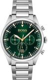 Buy Shop Hugo Boss Pioneer Green Dial Silver Steel Strap Watch for Men - 1513868 USA Online