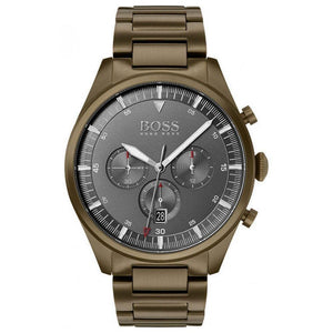 Buy Shop Hugo Boss Pioneer Quartz Gray Dial Brown Steel Strap Watch for Men - 1513715 USA Online