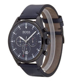Buy Shop Hugo Boss Pioneer Quartz Blue Dial Blue Leather Strap Watch For Men - 1513711 USA Online