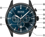 Buy Shop Hugo Boss Pioneer Quartz Blue Dial Blue Leather Strap Watch For Men - 1513711 USA Online