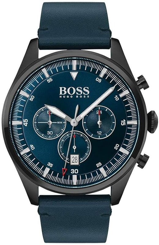 Buy Shop Hugo Boss Pioneer Quartz Blue Dial Blue Leather Strap Watch For Men - 1513711 USA Online