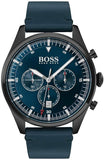 Buy Shop Hugo Boss Pioneer Quartz Blue Dial Blue Leather Strap Watch For Men - 1513711 USA Online