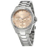 Hugo Boss Premiere Rose Gold Dial Silver Steel Strap Watch for Women - 1502444