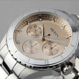 Buy Shop Hugo Boss Premiere Rose Gold Dial Silver Steel Strap Watch for Women - 1502444 USA Online