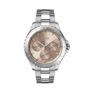 Buy Shop Hugo Boss Premiere Rose Gold Dial Silver Steel Strap Watch for Women - 1502444 USA Online