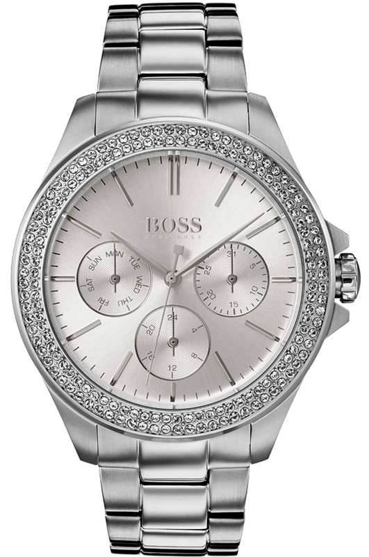Buy Shop Hugo Boss Premiere Silver Dial Silver Steel Strap Watch for Women - 1502442 USA Online