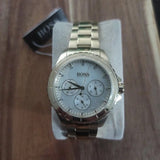 Buy Shop Hugo Boss Premiere White Dial Gold Steel Strap Watch for Women - 1502445 USA Online
