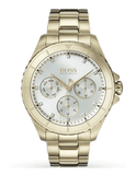 Buy Shop Hugo Boss Premiere White Dial Gold Steel Strap Watch for Women - 1502445 USA Online