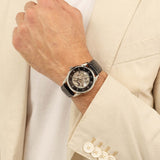 Buy Shop Hugo Boss Principle Skeleton Black Dial Black Leather Strap Watch for Men - 1514234 USA Online