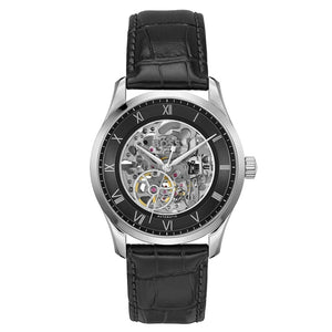 Buy Shop Hugo Boss Principle Skeleton Black Dial Black Leather Strap Watch for Men - 1514234 USA Online
