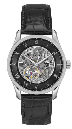 Buy Shop Hugo Boss Principle Skeleton Black Dial Black Leather Strap Watch for Men - 1514234 USA Online