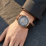 Buy Shop Hugo Boss Principle Skeleton Blue Dial Brown Leather Strap Watch for Men - 1514305 USA Online