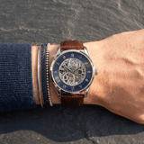 Buy Shop Hugo Boss Principle Skeleton Blue Dial Brown Leather Strap Watch for Men - 1514305 USA Online