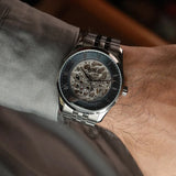 Buy Shop Hugo Boss Principle Skeleton Blue Dial Grey Steel Strap Watch for Men - 1514254 USA Online