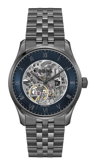 Buy Shop Hugo Boss Principle Skeleton Blue Dial Grey Steel Strap Watch for Men - 1514254 USA Online