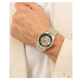Buy Shop Hugo Boss Principle Skeleton Green Dial Silver Steel Strap Watch for Men - 1514236 USA Online