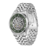 Buy Shop Hugo Boss Principle Skeleton Green Dial Silver Steel Strap Watch for Men - 1514236 USA Online
