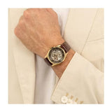 Buy Shop Hugo Boss Principle Skeleton Grey Dial Brown Leather Strap Watch for Men - 1514235 USA Online