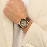 Buy Shop Hugo Boss Principle Skeleton Grey Dial Brown Leather Strap Watch for Men - 1514235 USA Online