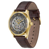 Buy Shop Hugo Boss Principle Skeleton Grey Dial Brown Leather Strap Watch for Men - 1514235 USA Online