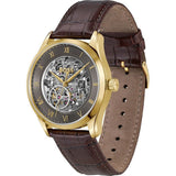Buy Shop Hugo Boss Principle Skeleton Grey Dial Brown Leather Strap Watch for Men - 1514235 USA Online