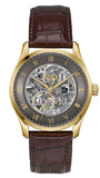 Buy Shop Hugo Boss Principle Skeleton Grey Dial Brown Leather Strap Watch for Men - 1514235 USA Online