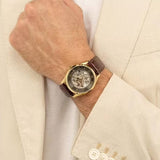 Buy Shop Hugo Boss Principle Skeleton Grey Dial Brown Leather Strap Watch for Men - 1514253 USA Online