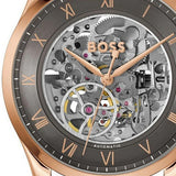 Buy Shop Hugo Boss Principle Skeleton Grey Dial Brown Leather Strap Watch for Men - 1514253 USA Online