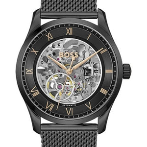 Buy Shop Hugo Boss Principle Skeleton Grey Dial Grey Mesh Strap Watch for Men - 1514255 USA Online
