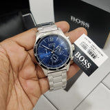 Buy Shop Hugo Boss Professional Chronograph Blue Dial Silver Steel Strap Watch for Men - 1513527 USA Online