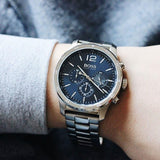 Buy Shop Hugo Boss Professional Chronograph Blue Dial Silver Steel Strap Watch for Men - 1513527 USA Online