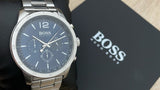Buy Shop Hugo Boss Professional Chronograph Blue Dial Silver Steel Strap Watch for Men - 1513527 USA Online