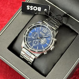 Buy Shop Hugo Boss Professional Chronograph Blue Dial Silver Steel Strap Watch for Men - 1513527 USA Online