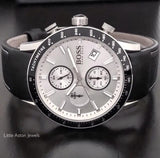 Buy Shop Hugo Boss Rafale Chronograh Quartz White Dial Black Leather Strap Watch For Men - HB1513403 USA Online