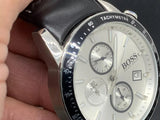 Buy Shop Hugo Boss Rafale Chronograh Quartz White Dial Black Leather Strap Watch For Men - HB1513403 USA Online