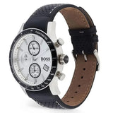 Buy Shop Hugo Boss Rafale Chronograh Quartz White Dial Black Leather Strap Watch For Men - HB1513403 USA Online
