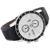 Buy Shop Hugo Boss Rafale Chronograh Quartz White Dial Black Leather Strap Watch For Men - HB1513403 USA Online