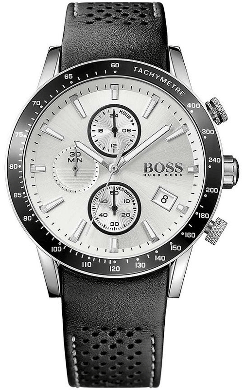 Buy Shop Hugo Boss Rafale Chronograh Quartz White Dial Black Leather Strap Watch For Men - HB1513403 USA Online